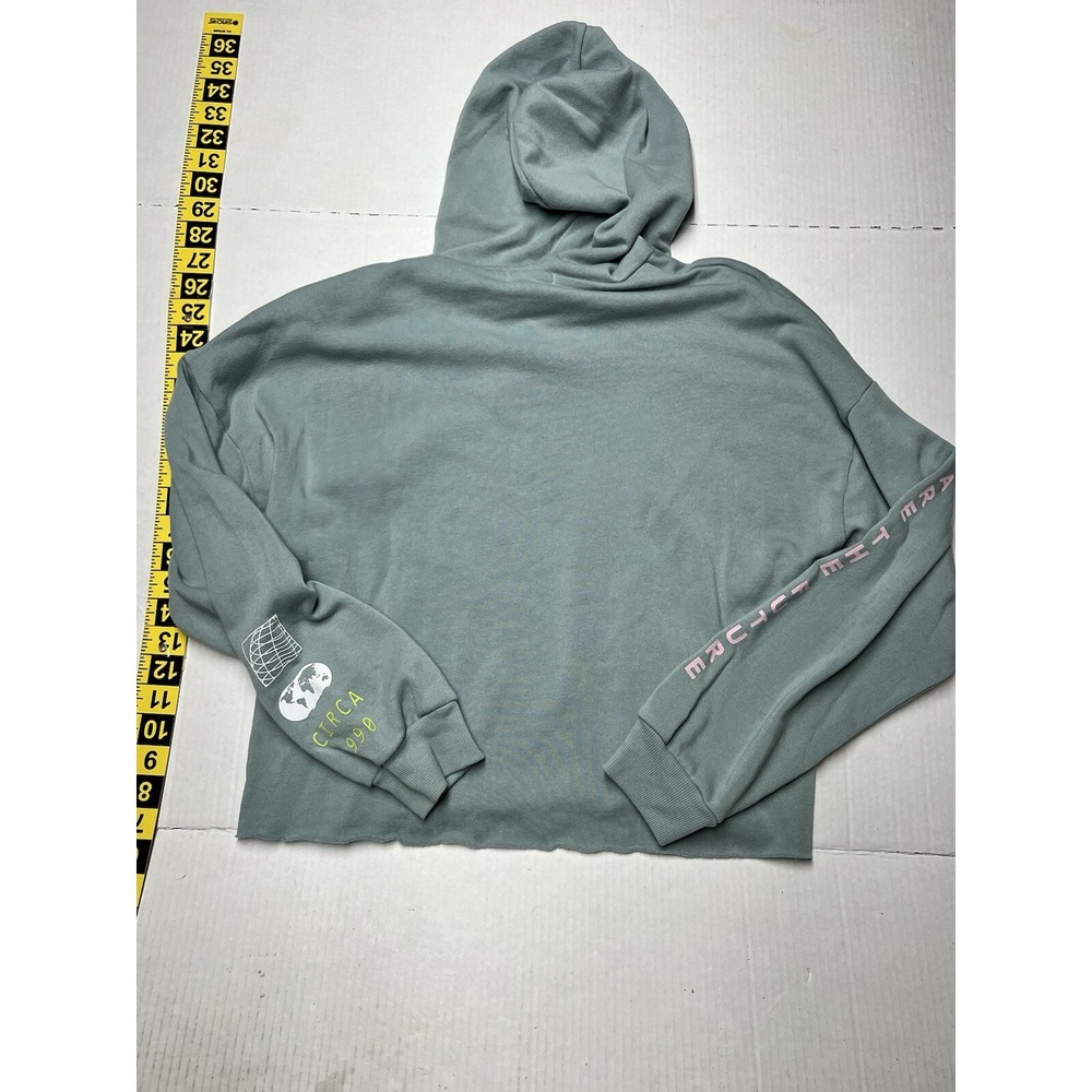 Grayson Threads Hooded Crop Sweatshirt Med Creating Change Bold Print Spellout - Picture 13 of 15